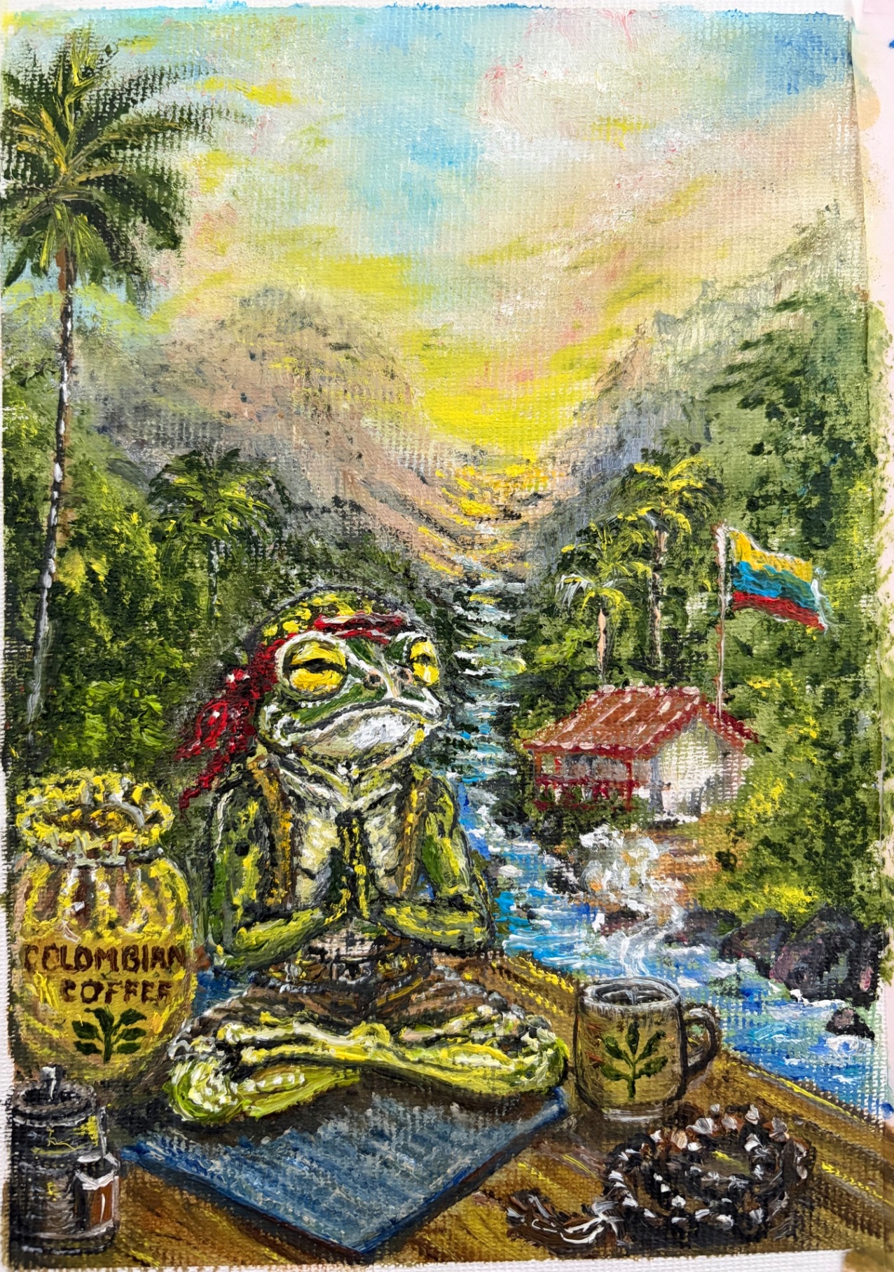 River Meditation — cover painting for Colombia Release 09