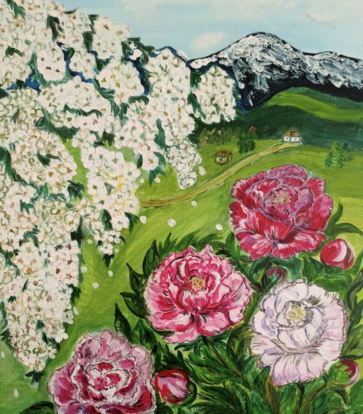 Peonies Below the Snow
