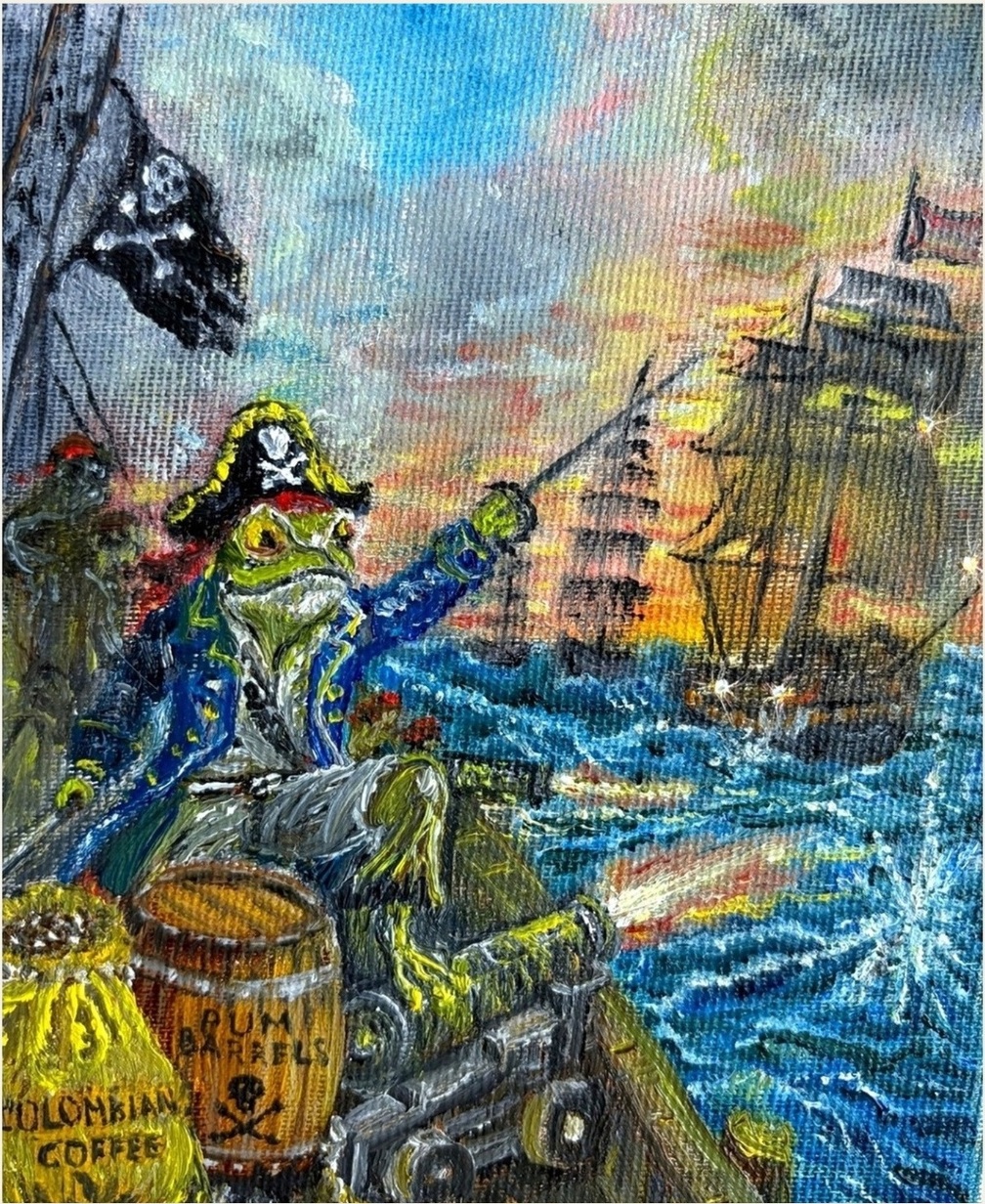 Pirate Frog — cover painting for Pirate Frog